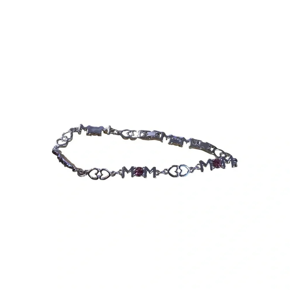 Avon Nana tennis bracelet size 8 silvertone/pink super sparkly NIB 2017